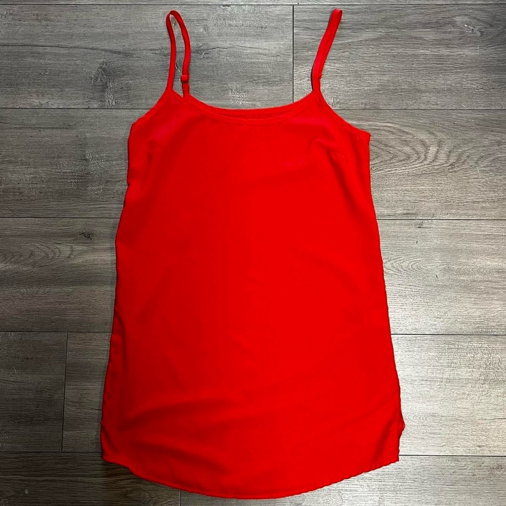 Red sheer slip dress